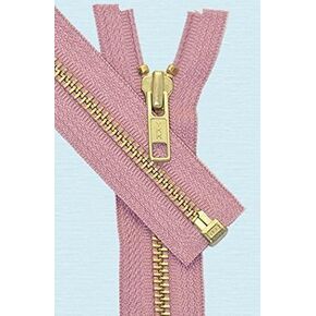 19" Medium Weight Jacket Zipper YKK #5 Brass ~ Separating ~ S077 Dusty Pink (1 Zipper/pack)