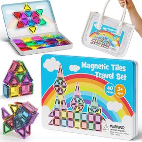 Mini Magnetic Building Toys for 3-8 Year Olds and Toddlers, STEM Magnet Travel Construction Set with Storage Box - Educational Birthday Gifts for Boys & Girls