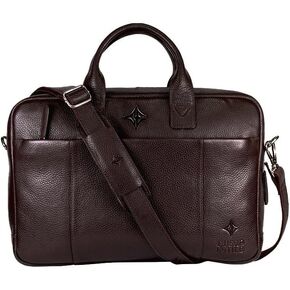 Leather Laptop Bag Handcrafted Floater Leather, Office & Travel Use, Laptop Sleeve, Trolley Strap, Tan, Durable