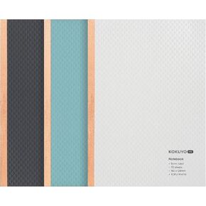 KOKUYO Me Notebook, B 6mm Ruled, A5, 70 Sheets, 26 Lines, 3-Color of Tofu White, Grayish Black & Smoky Sky, Japan Import (KME-NB665)