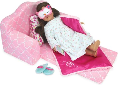 Sophia's 18" Doll Purple with White Quatrefoil Print Pull-Out Sleeper Sofa for Two in Saudi Arabia