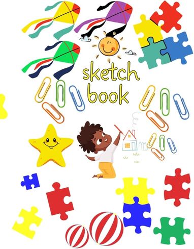 Sketch Book For Kids: A4 size drawing notebook 100 pages of blank white sheets and lined "one by one with a" beautiful cover | Large A4 drawing book for children in Saudi Arabia