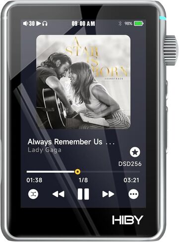 مشغل MP3 HiBy R3 II Hi-Fi مع بلوتوث وواي فاي يدعم بث DSD PCM MQA دونجل 3.5 مم + 4.4 مم مقابس BAL (أحمر) in Kuwait