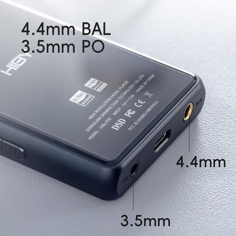 مشغل MP3 HiBy R3 II Hi-Fi مع بلوتوث وواي فاي يدعم بث DSD PCM MQA دونجل 3.5 مم + 4.4 مم مقابس BAL (أحمر) in Kuwait