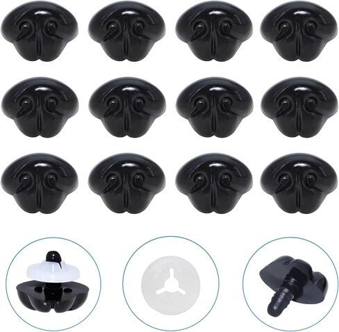 100Pcs Safety Noses and Washers for Amigurumi Crochet - Thalinfayi 15 * 20mm Black Plastic Safety Nose Dog Nose Crochet Craft Nose for Amigurumi, Crafts, Crochet Doll DIY Making Supplies in Kuwait