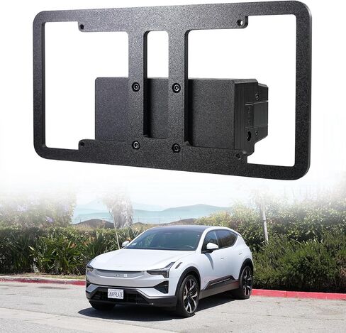 Polestar 2 No-Drill License Plate Holder, Front License Plate Mounting Kit, No Adhesives, Removable, License Frame - Fast, Easy, Grille-Safe - SnapPlate® Made in USA (Fits Polestar 2 2020-2024+ Only) in Saudi Arabia