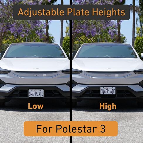 Polestar 2 No-Drill License Plate Holder, Front License Plate Mounting Kit, No Adhesives, Removable, License Frame - Fast, Easy, Grille-Safe - SnapPlate® Made in USA (Fits Polestar 2 2020-2024+ Only) in Saudi Arabia