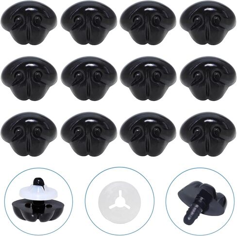 100Pcs Safety Noses and Washers for Amigurumi Crochet - Thalinfayi 15 * 20mm Black Plastic Safety Nose Dog Nose Crochet Craft Nose for Amigurumi, Crafts, Crochet Doll DIY Making Supplies in Kuwait