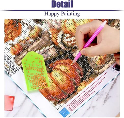 LWZAYS DIY مجموعات الفن الماس اليقطين للبالغين، 5D مجموعات الطلاء الماس الخريف للبالغين المبتدئين، طلاء الحفر الكامل مع الماس الفن اللوحة الشكر الحرف للمنزل جدار الفن ديكور 14x14in in Kuwait