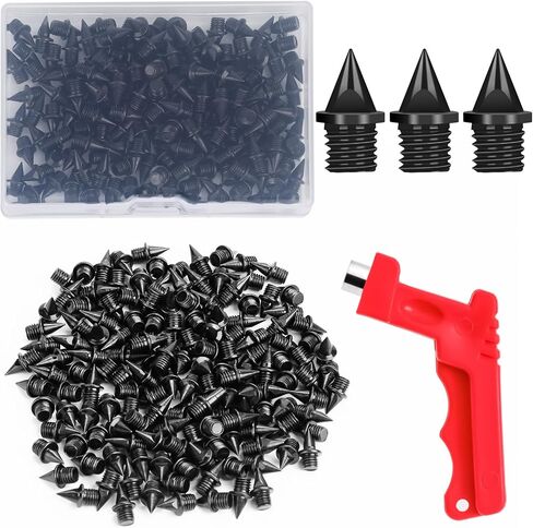 Carbon Steel Track Spikes, 50 Pcs 1/4 Inch Track Spikes for Track Shoes, 0.45 Grams Lightweight Replacement Spikes with Spike Wrench for Track and Field Sprinting or Cross Country in Saudi Arabia