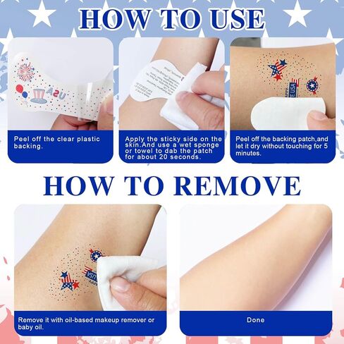 Meicoly 4th of July Glitter Frecleles ، USA Face Glitter Star Starers Tattoos المؤقتة ، الإكسسوارات الأزرق الأبيض الرابع من يوليو ، 8 Face Glitter Frecles +13 Tattoos المؤقتة in Kuwait
