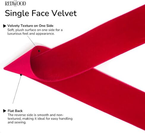 حزمة 2 | 1 بوصة شريط مخملي أحمر | 20 ياردة | شريط زخرفي أنيق لحفلات الزفاف ، عيد الميلاد ، عيد الحب ، الحرف ، غلاف الهدايا والمزيد | الشريط الوردي الفاخر للمناسبات الخاصة in Kuwait