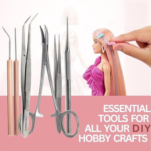 A2Z 6 Pcs Rerooting Tool for Doll Hair Rooting Reroot Rehair Needles Stainless Steel Doll Making Kit Reborn Hair Rooting Tool Doll Rooting Tool Doll Making Supplies for DIY Doll Hair Root Making Tools in Saudi Arabia