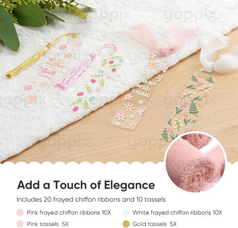 30 Pieces Acrylic Bookmark Blank (1mm)- Clear Acrylic Bookmarks with 20 Pcs Ribbon and 10 Pcs Tassels for Reading Lovers DIY Crafts Gifts, Gifts for Book Lovers, Graduation Back to School Gifts in Saudi Arabia