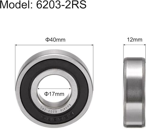 10 قطع 6003-2RS محامل كروية ذات أخدود عميق - [10 × 35 × 17 مم، أختام مطاطية مزدوجة] محمل فولاذي من الكروم للمحركات وعلب التروس للسيارات التي تعمل بالتحكم عن بعد | P6 (ABEC3) in Kuwait