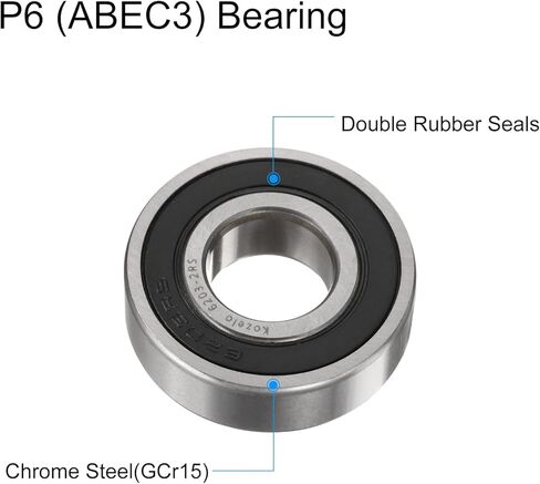 10 قطع 6003-2RS محامل كروية ذات أخدود عميق - [10 × 35 × 17 مم، أختام مطاطية مزدوجة] محمل فولاذي من الكروم للمحركات وعلب التروس للسيارات التي تعمل بالتحكم عن بعد | P6 (ABEC3) in Kuwait