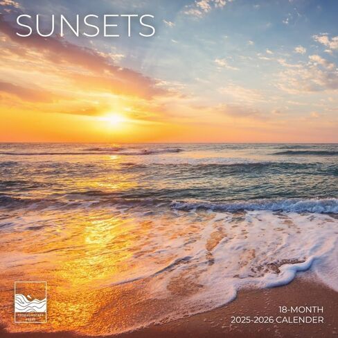 July 2025- December 2026 Sunsets Wall Calendar 18 Month | 12" x 24" Open | Giftable Scenic Calendar 2026 | Thick & Sturdy Paper for Organizing & Planning | Pacific Waters Press (Sunsets) in Saudi Arabia