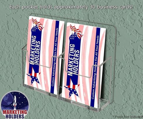 Wall Business Card Holder with Hanging Hardware for 2" x 3.5" Vertical Appointment Gift or Reward Cards Medical Corporate Offices Community Centers 5 Slots Clear Acrylic by Marketing in Saudi Arabia