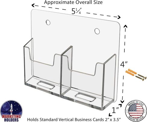 Wall Business Card Holder with Hanging Hardware for 2" x 3.5" Vertical Appointment Gift or Reward Cards Medical Corporate Offices Community Centers 5 Slots Clear Acrylic by Marketing in Saudi Arabia