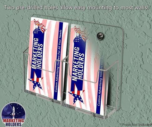 Wall Business Card Holder with Hanging Hardware for 2" x 3.5" Vertical Appointment Gift or Reward Cards Medical Corporate Offices Community Centers 5 Slots Clear Acrylic by Marketing in Saudi Arabia
