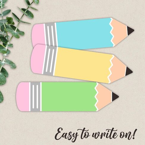 Self-Adhesive Student Name Tags -Colorful Pencils Shapes Name Plate Stickers for Teens -45 Pcs Multipurpose Name Label Favors Decorations & Supplies for Classroom Desks Bulletin Boards School -A05 in Kuwait