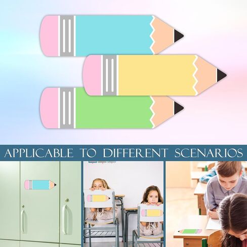 Self-Adhesive Student Name Tags -Colorful Pencils Shapes Name Plate Stickers for Teens -45 Pcs Multipurpose Name Label Favors Decorations & Supplies for Classroom Desks Bulletin Boards School -A05 in Kuwait