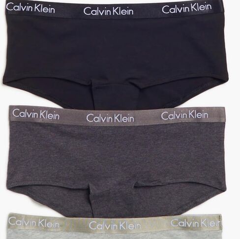 Calvin Klein womens Motive Cotton Boyshort Panties, 3 Pack in Saudi Arabia