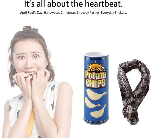 The Potato Chip Snake Can Jump Spring Snake Toy Gift April Fool Day Halloween Christmas time Party Decoration Jokes in A Can Gag Gift Prank Blue (Color) in Saudi Arabia