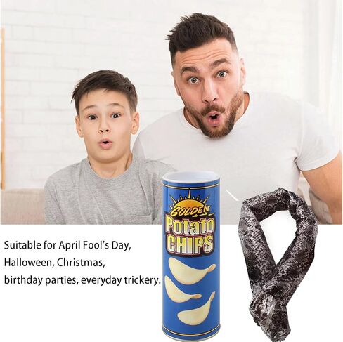 The Potato Chip Snake Can Jump Spring Snake Toy Gift April Fool Day Halloween Christmas time Party Decoration Jokes in A Can Gag Gift Prank Blue (Color) in Saudi Arabia