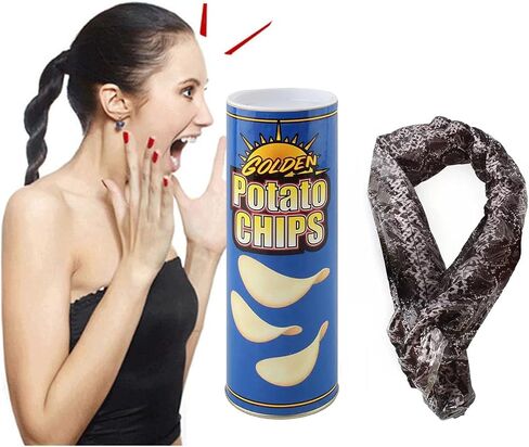 The Potato Chip Snake Can Jump Spring Snake Toy Gift April Fool Day Halloween Christmas time Party Decoration Jokes in A Can Gag Gift Prank Blue (Color) in Saudi Arabia