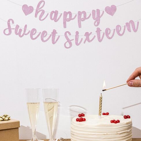 لافتة سعيدة ستة عشر ، زخارف الحفلات الحلوة المسبقة قبل 16 ، علامة الحفلات السادسة عشر لزخارف عيد الميلاد السادس عشر (شمبانيا الذهب) in Kuwait