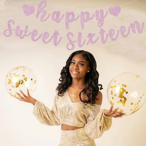 لافتة سعيدة ستة عشر ، زخارف الحفلات الحلوة المسبقة قبل 16 ، علامة الحفلات السادسة عشر لزخارف عيد الميلاد السادس عشر (شمبانيا الذهب) in Kuwait