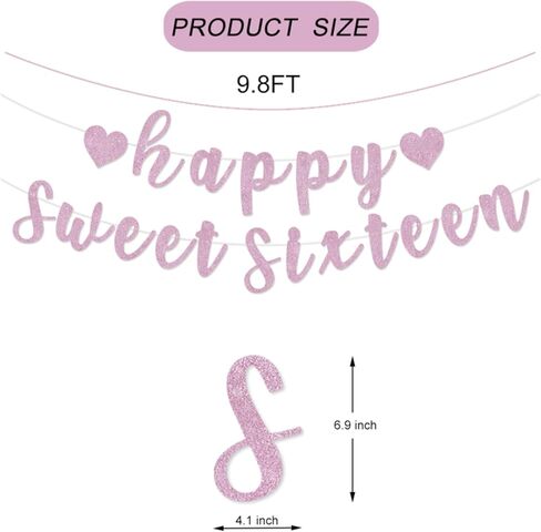 لافتة سعيدة ستة عشر ، زخارف الحفلات الحلوة المسبقة قبل 16 ، علامة الحفلات السادسة عشر لزخارف عيد الميلاد السادس عشر (شمبانيا الذهب) in Kuwait