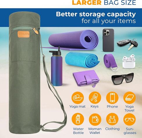 Purple Yoga Mat Bag | Large Yoga Mat Bags for Women & Men | Fits Thick Yoga Mat & Yoga Accessories | Three Storage Pocket | Adjustable Yoga Bag Shoulder Strap | Great As Gym Bag in Saudi Arabia