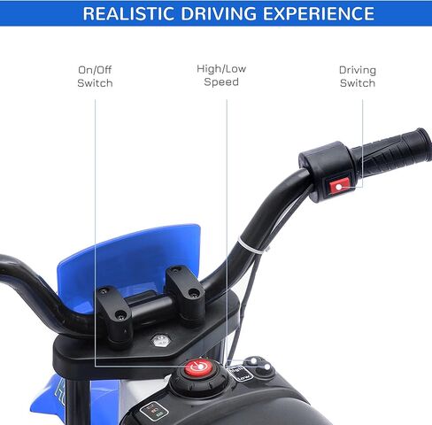 Aosom 12V Kids Motorcycle, Electric Motor Bike, Battery-Powered Ride-On Toy with Charging Battery, Training Wheels, Red in Kuwait