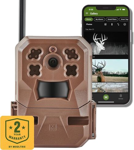كاميرا Moultrie Mobile Edge الخلوية - 3 عبوات - اتصال تلقائي - تغطية على مستوى البلاد - فيديو بدقة 720 بكسل مع صوت - ذاكرة مدمجة - تخزين سحابي - فلاش LED منخفض التوهج 80 قدمًا in Saudi Arabia