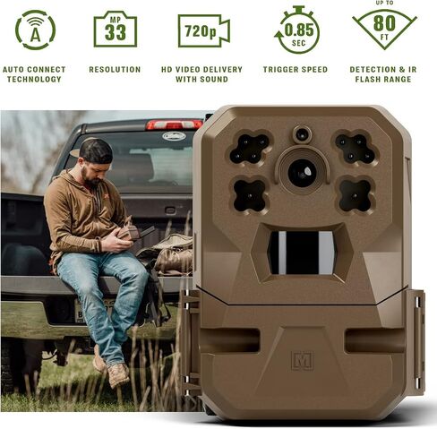 كاميرا Moultrie Mobile Edge الخلوية - 3 عبوات - اتصال تلقائي - تغطية على مستوى البلاد - فيديو بدقة 720 بكسل مع صوت - ذاكرة مدمجة - تخزين سحابي - فلاش LED منخفض التوهج 80 قدمًا in Saudi Arabia