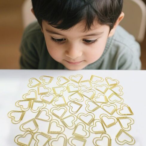 100 Pcs Gold Heart Paper Clips, Heart Lovers Gift for Women in Saudi Arabia