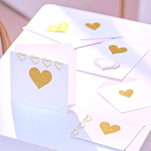 100 Pcs Gold Heart Paper Clips, Heart Lovers Gift for Women in Saudi Arabia