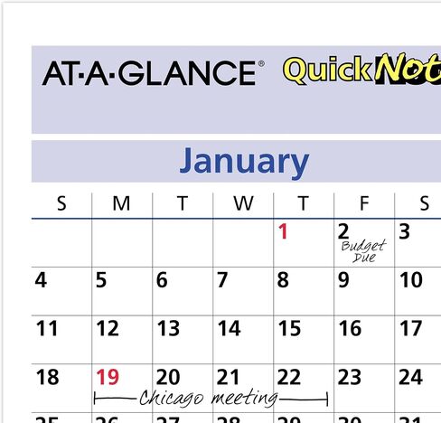 AT-A-GLANCE 2025 تقويم محو ، مخطط الجدار المسح الجاف ، 16 "× 12" ، متوسطة ، قابلة للعكس ، Quicknotes (PM550B2825) in Saudi Arabia