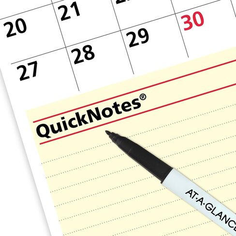 AT-A-GLANCE 2025 تقويم محو ، مخطط الجدار المسح الجاف ، 16 "× 12" ، متوسطة ، قابلة للعكس ، Quicknotes (PM550B2825) in Saudi Arabia