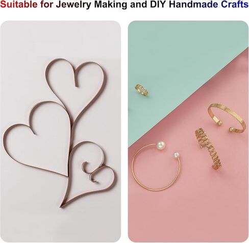 MECCANIXITY Aluminum Flat Wire, 3mm 18 Gauge Bendable Nose Wire Soft Craft Jewelry Wire for Jewelry Making Handmade Crafts DIY Bezel Sculpting, 2 Roll, Light Pink in Saudi Arabia