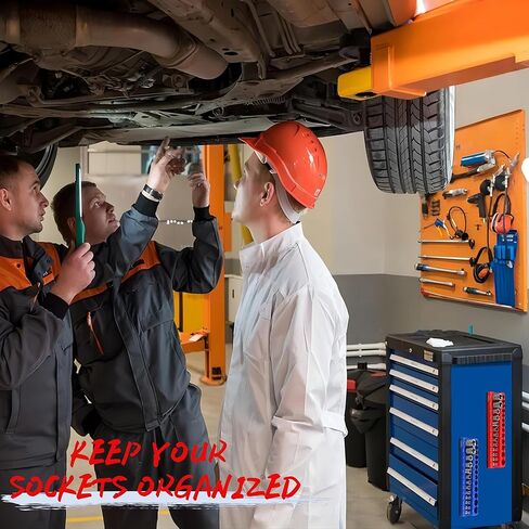 مجموعة منظم المقبس المغناطيسي من ULIBERMAGNET، قضبان سوداء مكونة من 3 قطع مع مشابك حمراء، طقم حامل مشبك مقبس محرك شديد التحمل لصندوق الأدوات، عربات الأدوات، 1/2، 3/8، 1/4 بوصة 43 مقبسًا (المقابس غير متضمنة) in Kuwait