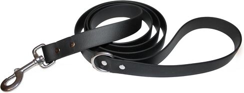Odyssey Leash Co. Biothane® Dog Dog 6ft ، 1in عريض ، مقاوم للماء ، 1000 رطل ، أجهزة من الفولاذ المقاوم للصدأ ، مجمعة يدويًا في الولايات المتحدة (8 ألوان) (أسود) in Kuwait