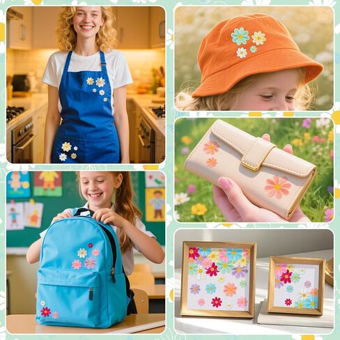 32pcs 4 أحجام الحديد زهرة daisy على بقع لطيف ديزي الأزهار التطريز تصحيح لقطعة القبعات جينز جينز (متعدد الألوان) in Kuwait