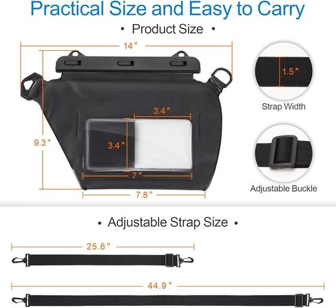 حقيبة جافة مقاومة للماء باللون F - حقيبة علوية قابلة للطي مقاومة للماء تحافظ على جفاف المعدات للتجديف بالكاياك والشاطئ والتخييم وصيد الأسماك وحقيبة جافة خفيفة الوزن مع حافظة هاتف مقاومة للماء، 5L/10L/20L/30L/40L in Kuwait