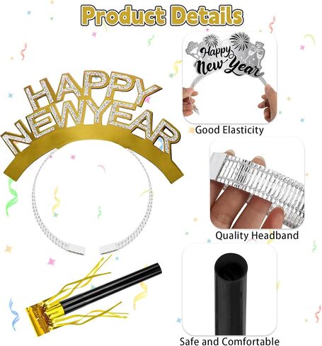 Openfly New Year Seed Supplies 2025 Happy New Year Headband Tiara New Year New Makers Makers Form in Kuwait