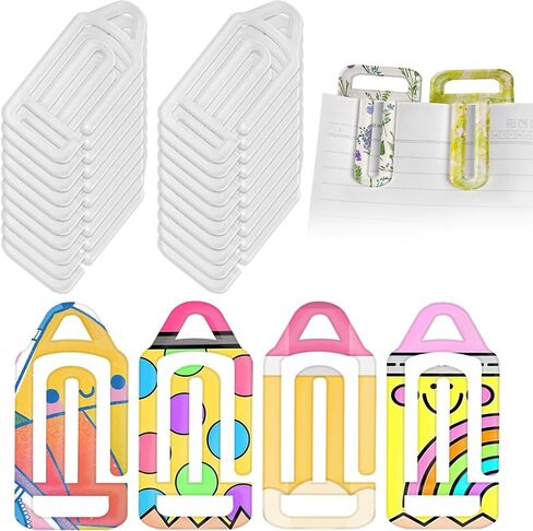 24pcs Acrylic Paper Clips Pencil Shape DIY Sublimation Blanks Clear Jumbo Paper Clips for School, Classroom,Home,Customizable Gift,Craft,Teacher Supplies in Saudi Arabia