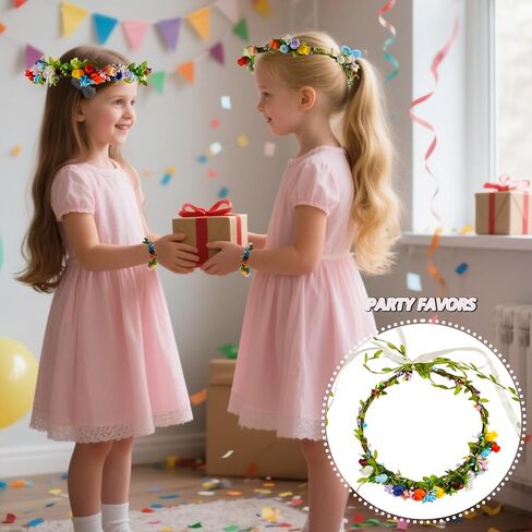 Timlotti Flower Crowns Kit for Girls DIY Fairy Crown Crafts 30 Sets Flower Headband Making Kit with Berries and Ribbons Making Your own Garland Wreath Gift for Girls Teens Women (Blooming Rose) in Saudi Arabia