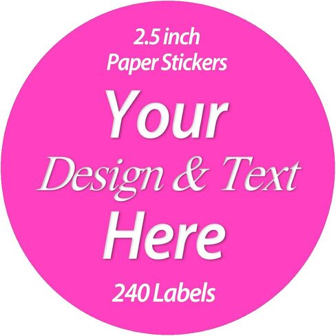 240 Labels Premium Custom Stickers Uncoated Paper 2.5 inch Round - Personalized Stickers for Business with Logo Name and Images in Saudi Arabia